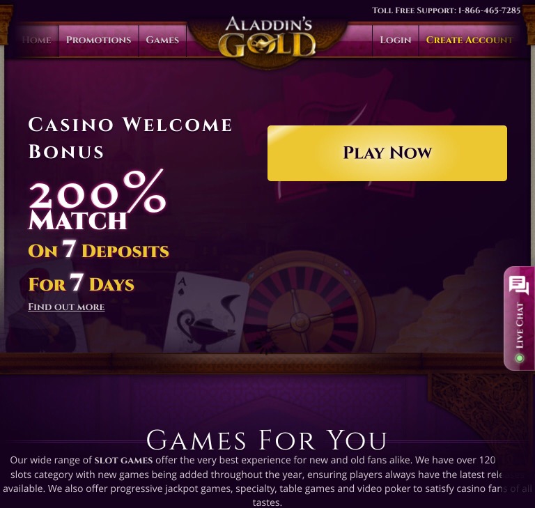 Aladdins gold casino no deposit